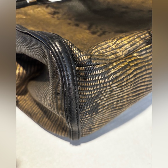 COACH limited edition handbag. Black w/slight gold shimmer. Gold hardware - Picture 10 of 16